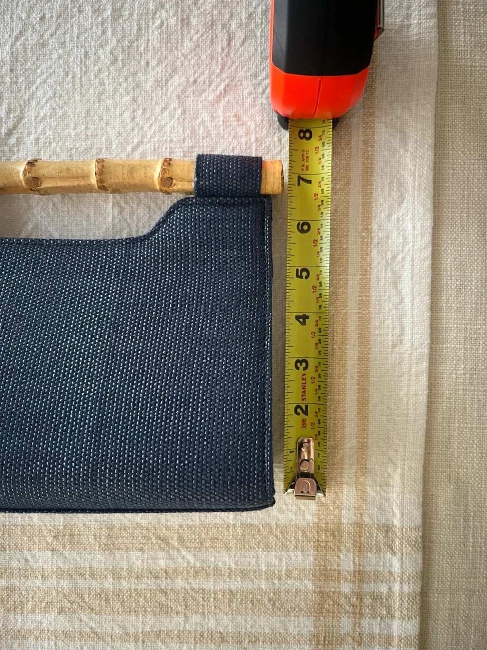 Lisi Lerch Navy Blue Bamboo-Handle Women’s Handbag Clutch